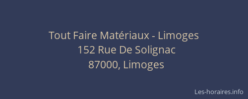 Tout Faire Matériaux - Limoges