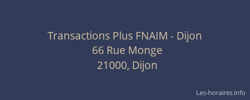 Transactions Plus FNAIM - Dijon