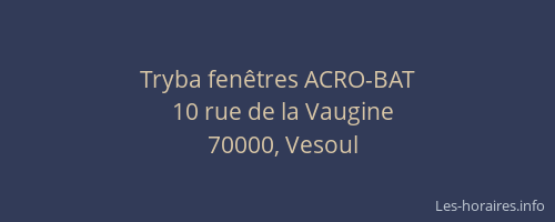 Tryba fenêtres ACRO-BAT