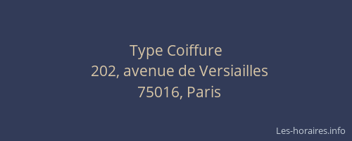 Type Coiffure