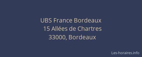 UBS France Bordeaux