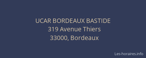 UCAR BORDEAUX BASTIDE