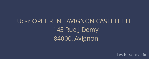 Ucar OPEL RENT AVIGNON CASTELETTE