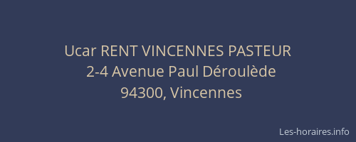 Ucar RENT VINCENNES PASTEUR