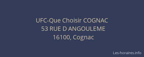 UFC-Que Choisir COGNAC