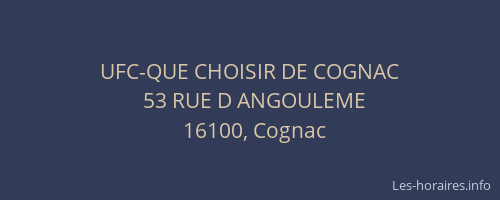 UFC-QUE CHOISIR DE COGNAC