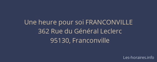 Une heure pour soi FRANCONVILLE