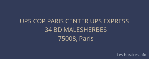 UPS COP PARIS CENTER UPS EXPRESS