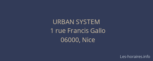 URBAN SYSTEM