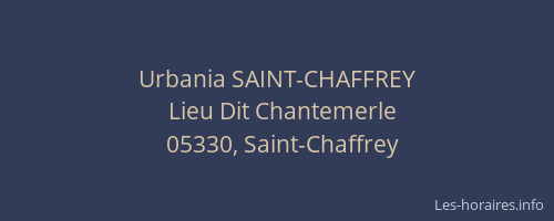 Urbania SAINT-CHAFFREY