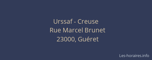 Urssaf - Creuse