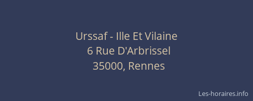 Urssaf - Ille Et Vilaine