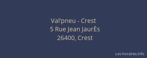 Val'pneu - Crest