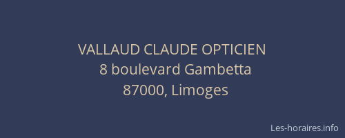 VALLAUD CLAUDE OPTICIEN