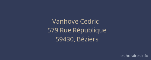 Vanhove Cedric