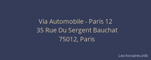 Via Automobile - Paris 12