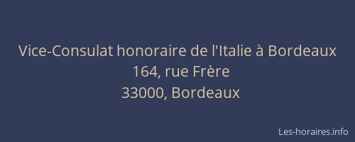 Vice-Consulat honoraire de l'Italie à Bordeaux