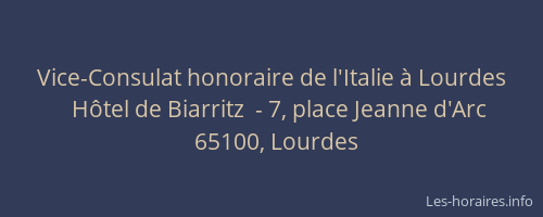 Vice-Consulat honoraire de l'Italie à Lourdes