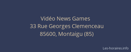 Vidéo News Games