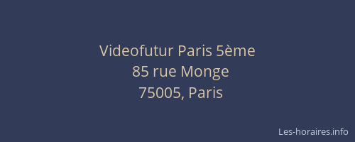 Videofutur Paris 5ème