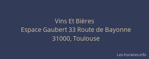 Vins Et Bières