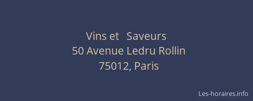 Vins et   Saveurs