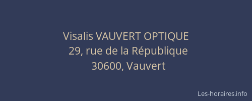 Visalis VAUVERT OPTIQUE