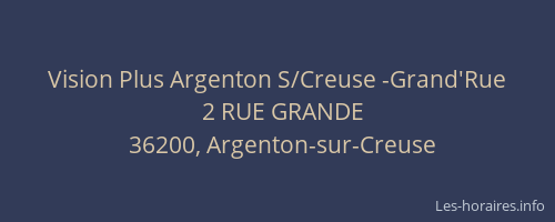 Vision Plus Argenton S/Creuse -Grand'Rue