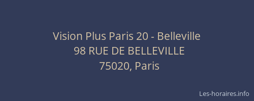 Vision Plus Paris 20 - Belleville