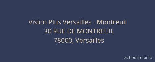 Vision Plus Versailles - Montreuil