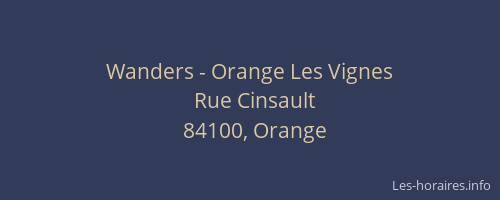Wanders - Orange Les Vignes