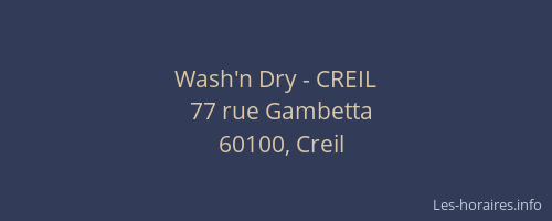 Wash'n Dry - CREIL