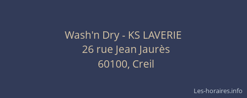 Wash'n Dry - KS LAVERIE