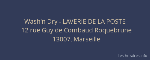 Wash'n Dry - LAVERIE DE LA POSTE