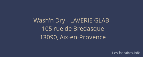 Wash'n Dry - LAVERIE GLAB