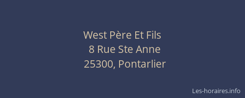 West Père Et Fils