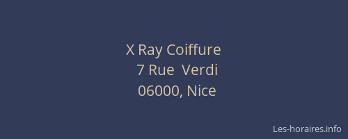 X Ray Coiffure