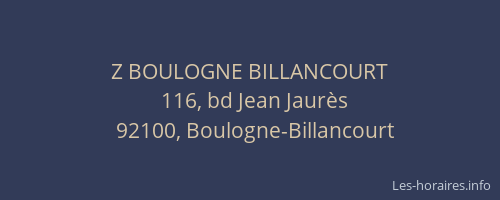 Z BOULOGNE BILLANCOURT