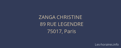 ZANGA CHRISTINE