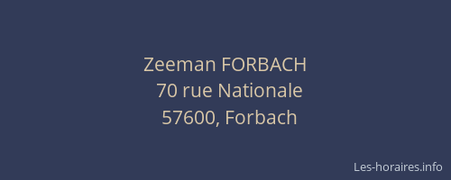 Zeeman FORBACH